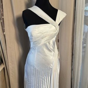 La Femme One Shoulder White Dress
